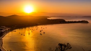 Golden sunset over Australian Port Stephens