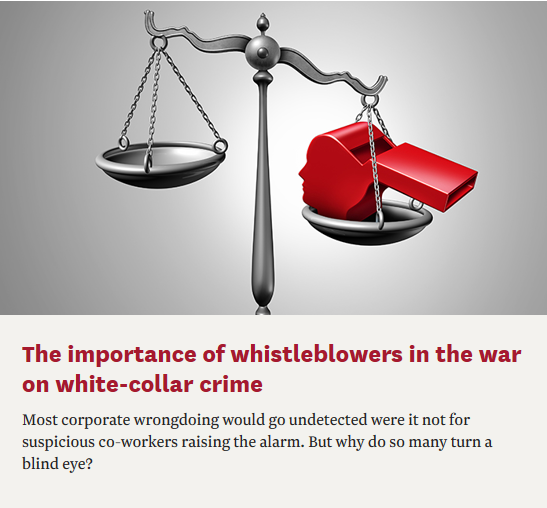 Whistleblowers and the war on white-collar crime