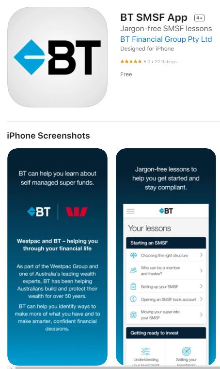 BT Financial Group's SMSF app